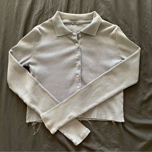 Brandy Melville cropped, collared button up